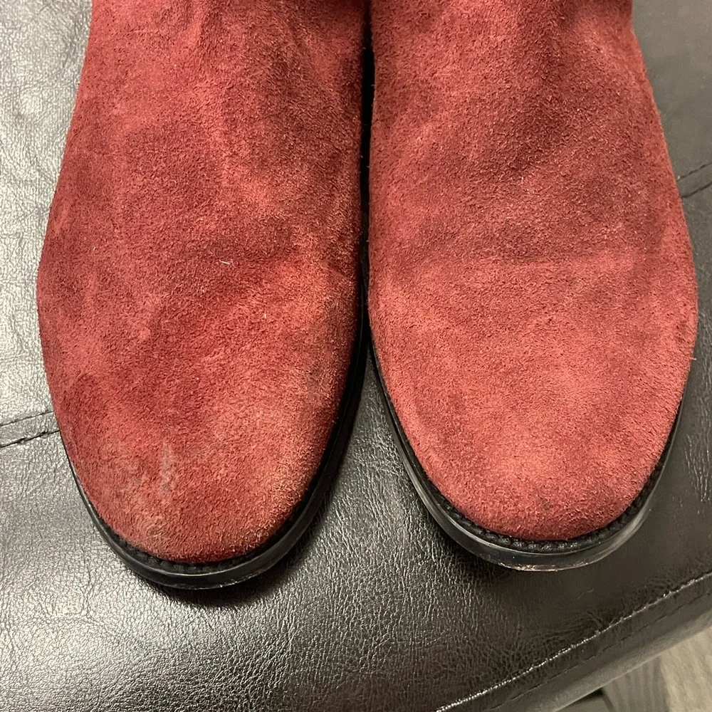 ORO Los Angeles Suede Granada Chelsea Boot in Burgundy US 11